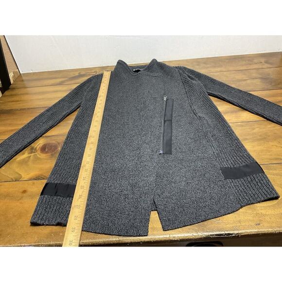 Athleta Thermolite Sentinel Sweater Wrap Grey Ribbed Merino Wool Cardigan Sz XS - Picture 8 of 12